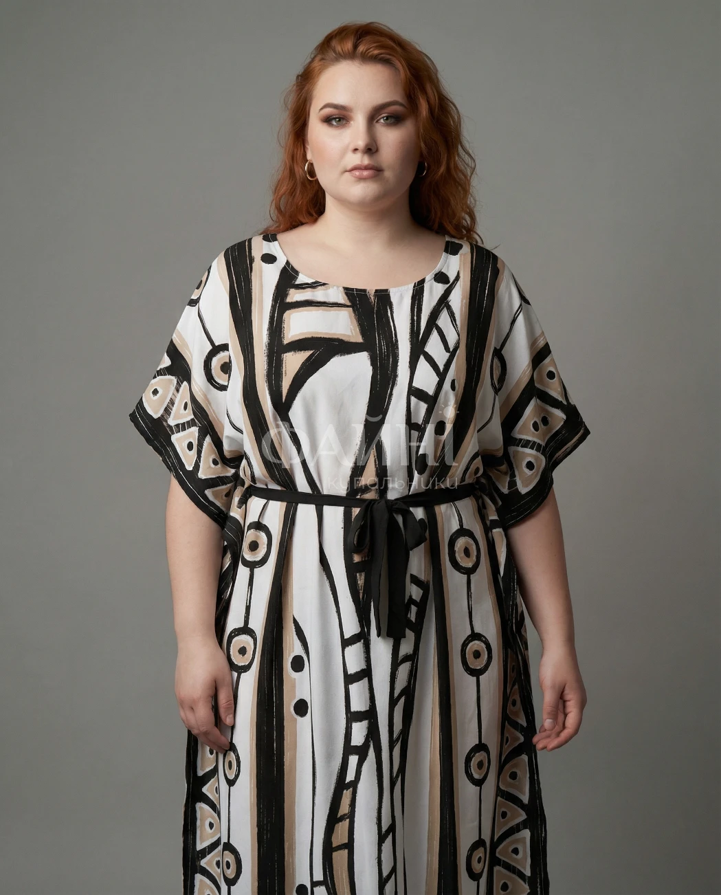 ** Туніка-максі з геометричним принтом **