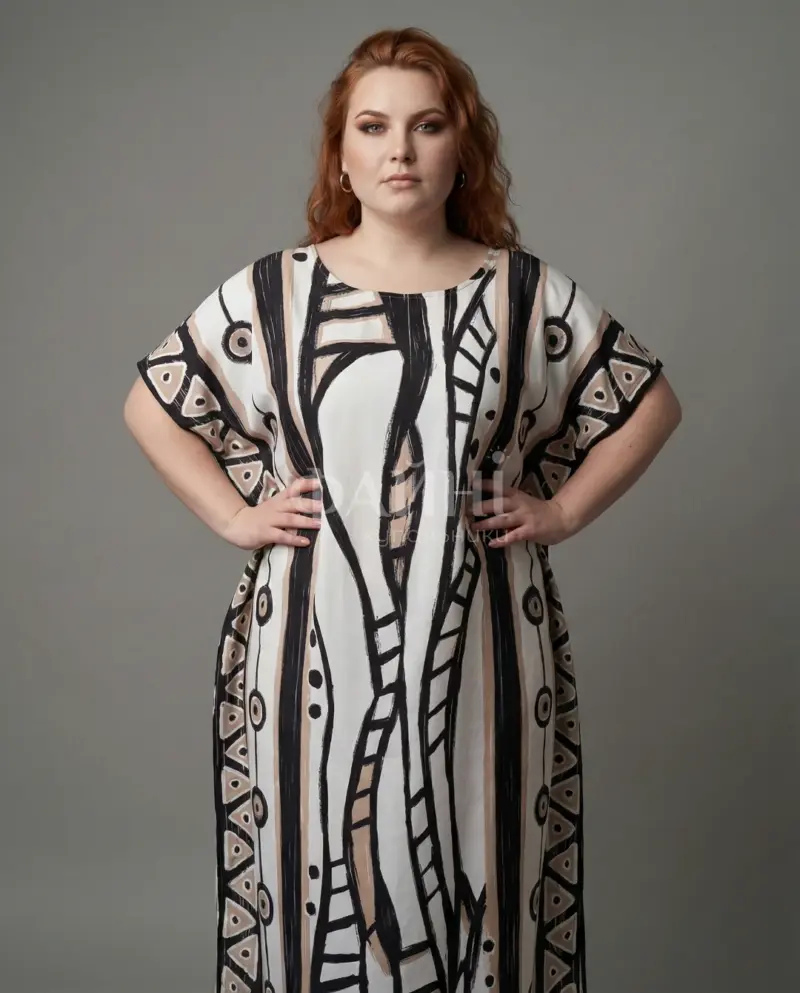 Туніка-максі з геометричним принтом