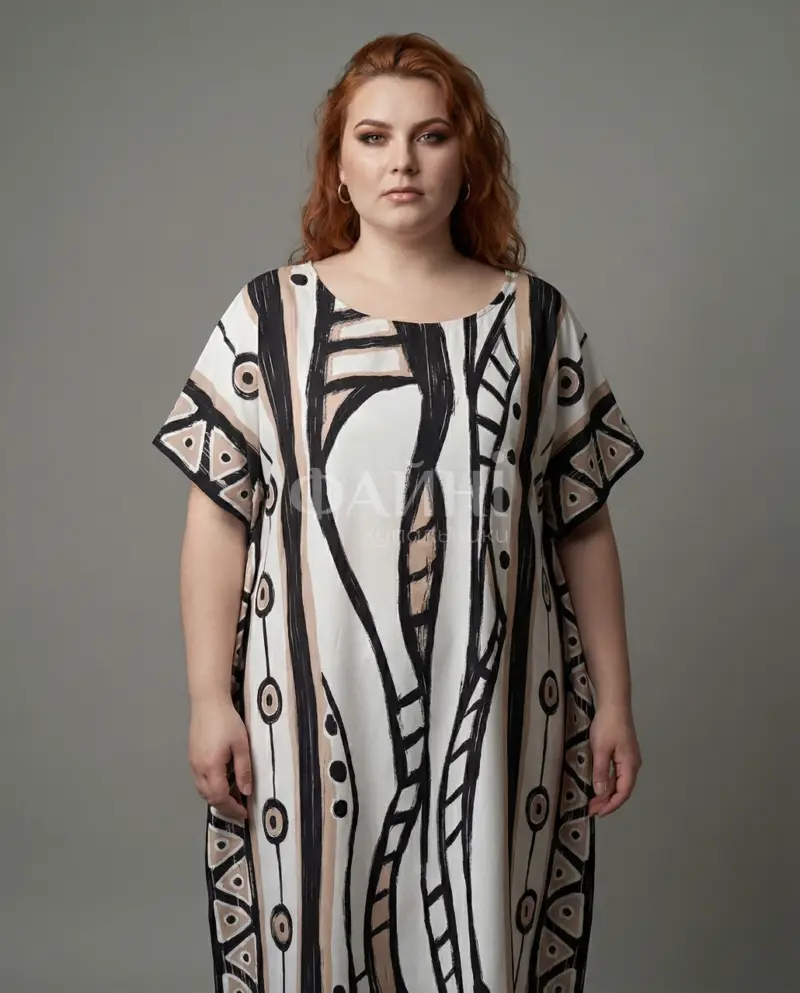 Туніка-максі з геометричним принтом