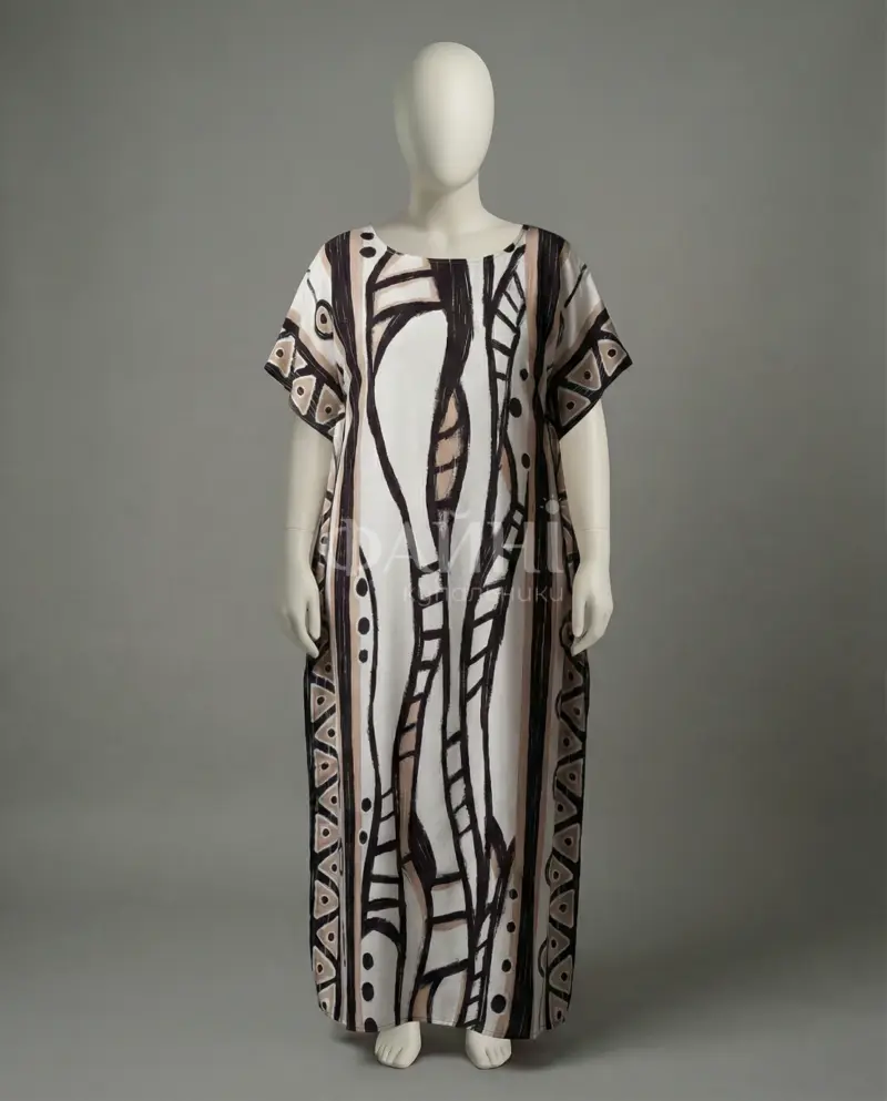 Туніка-максі з геометричним принтом