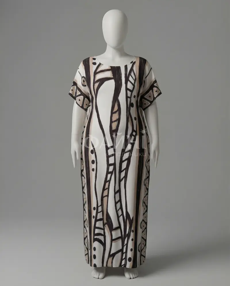 Максі туніка з геометричним принтом