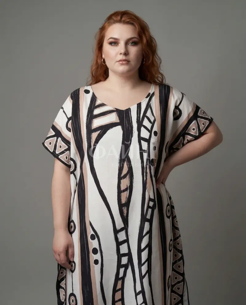 Пляжна туніка максі з принтом