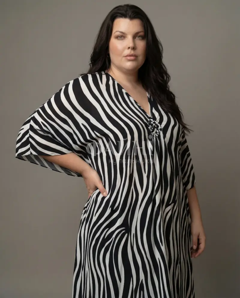 Туніка-максі "Зебра" з натурального штапелю