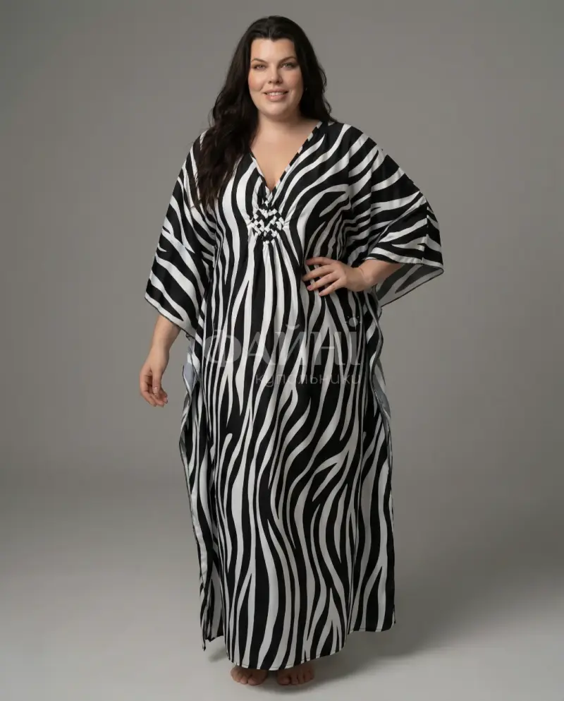 Довга туніка "Зебра" з натурального штапелю