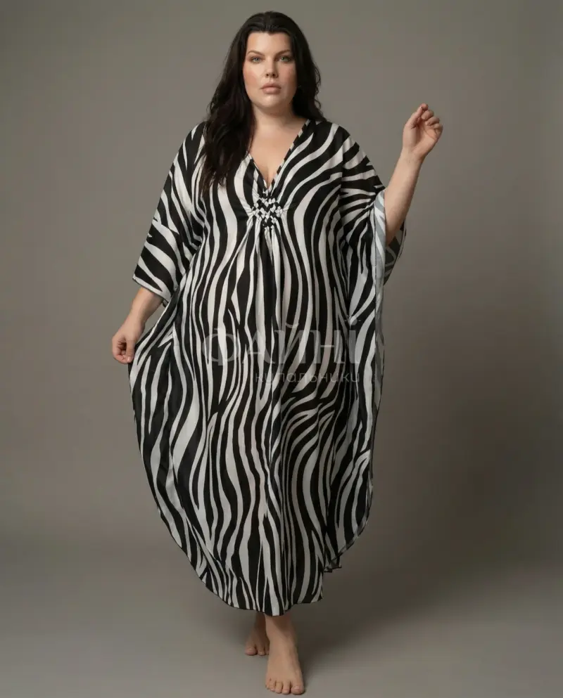 Туніка-максі пляжна "Зебра