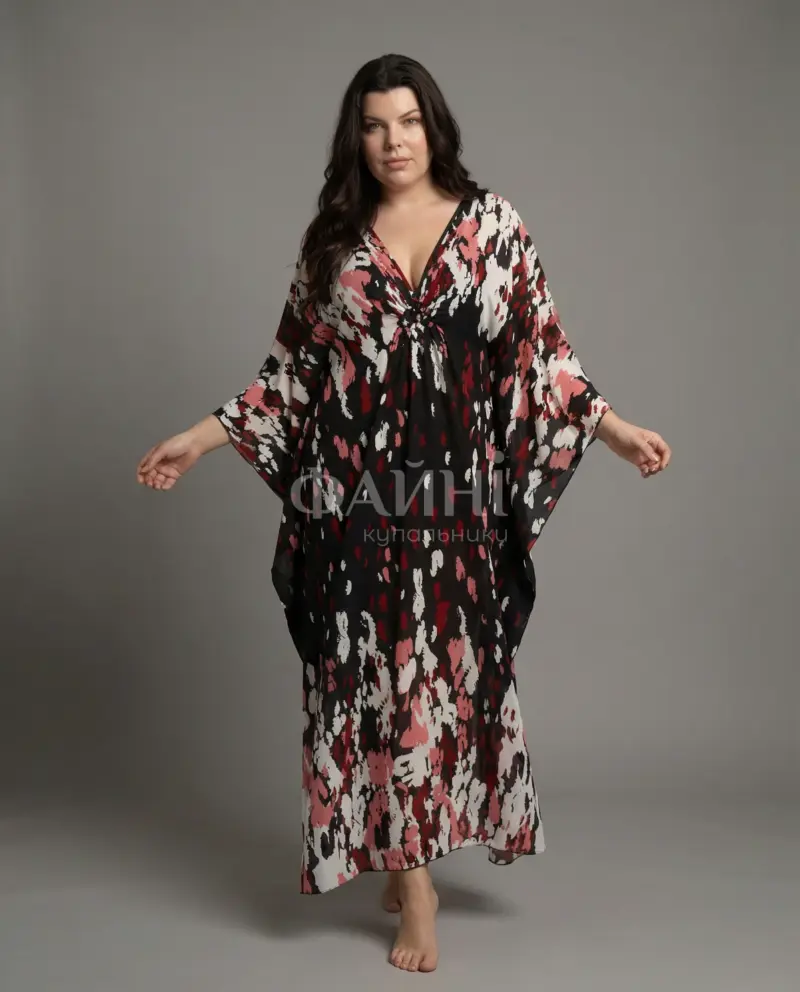 Абстрактна пляжна туніка максі