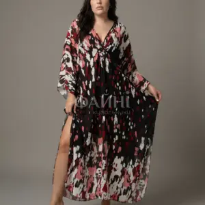 Довга пляжна туніка з принтом