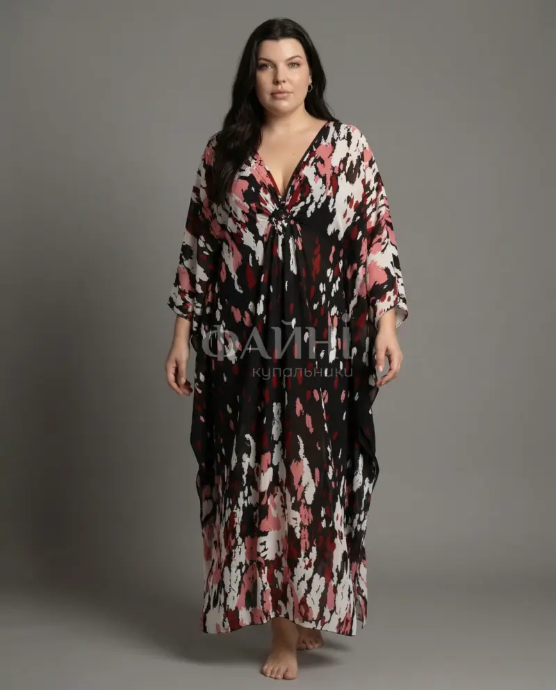 Абстрактна пляжна туніка-максі