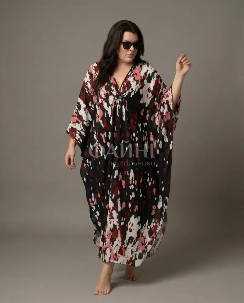 Абстрактна пляжна туніка-максі