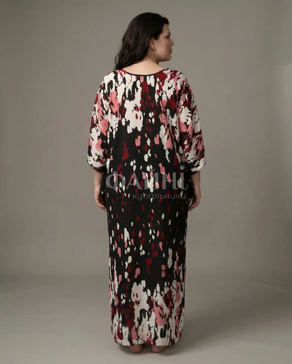 Довга туніка-максі з абстрактним принтом