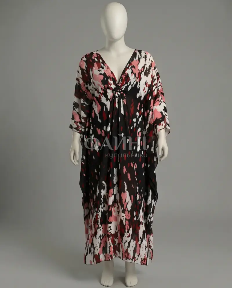 Довга пляжна туніка-максі з принтом