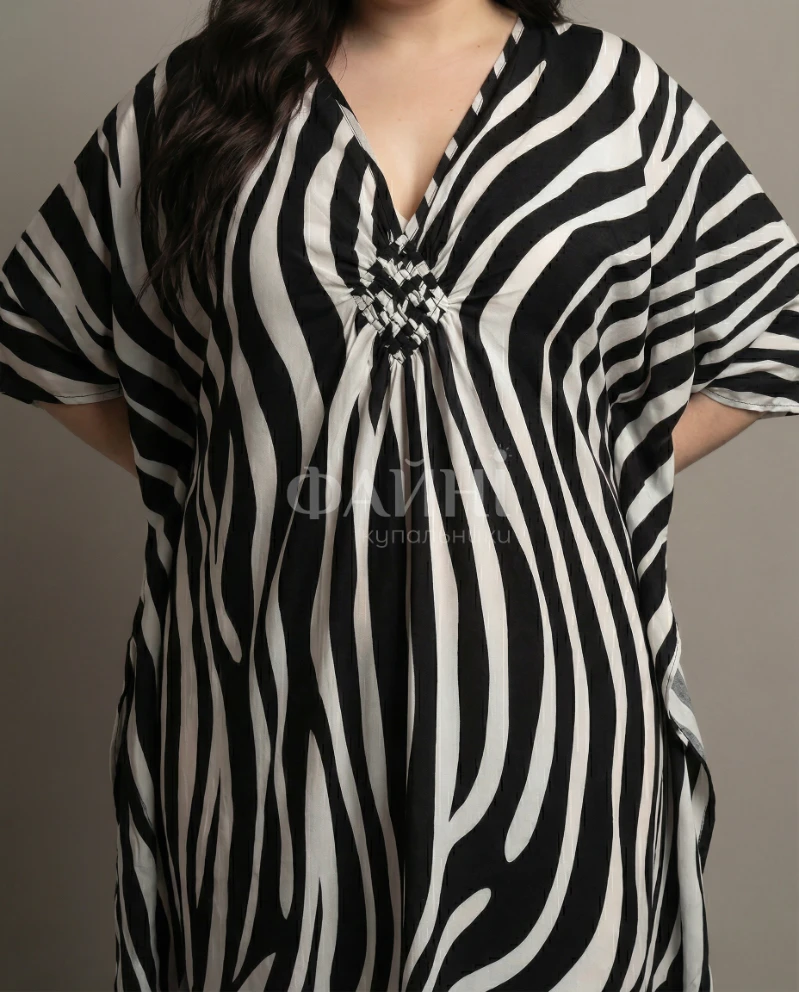 Довга туніка "Зебра" з натурального штапелю