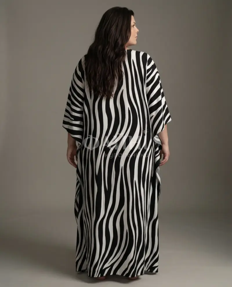 Довга туніка-максі "Зебра" з штапелю