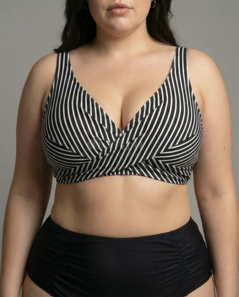 Купальник великого розміру в смужку