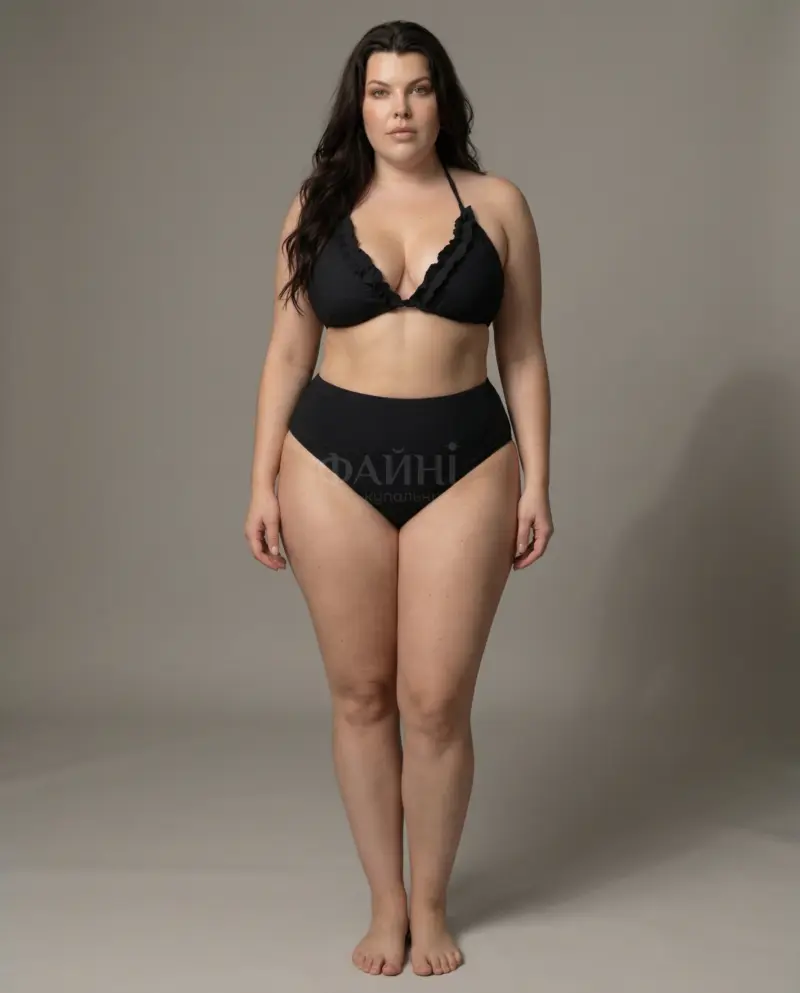 Жінка у чорному купальнику