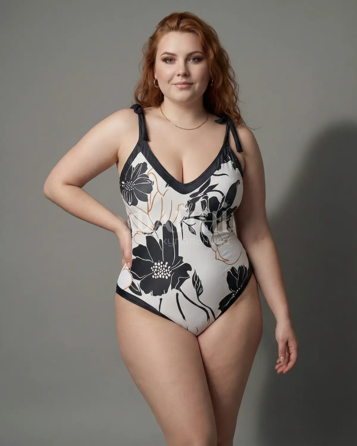 Суцільний купальник з квітковим принтом