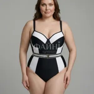 Жіночий купальник чорно-білий