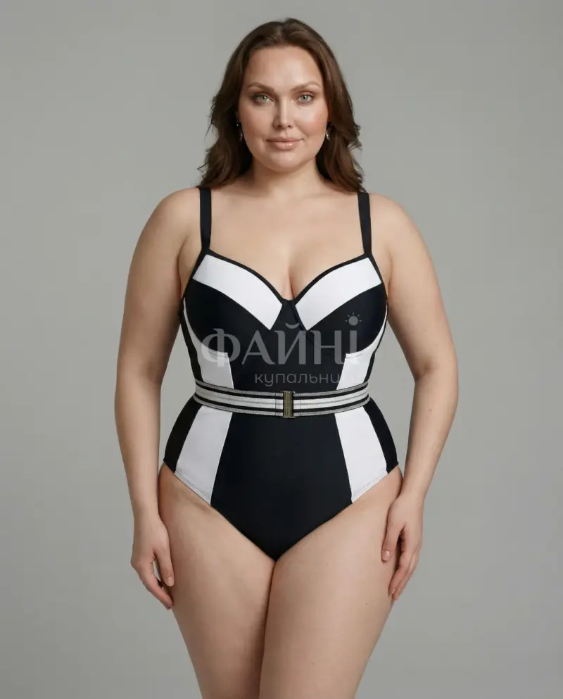 Жіночий купальник чорно-білий