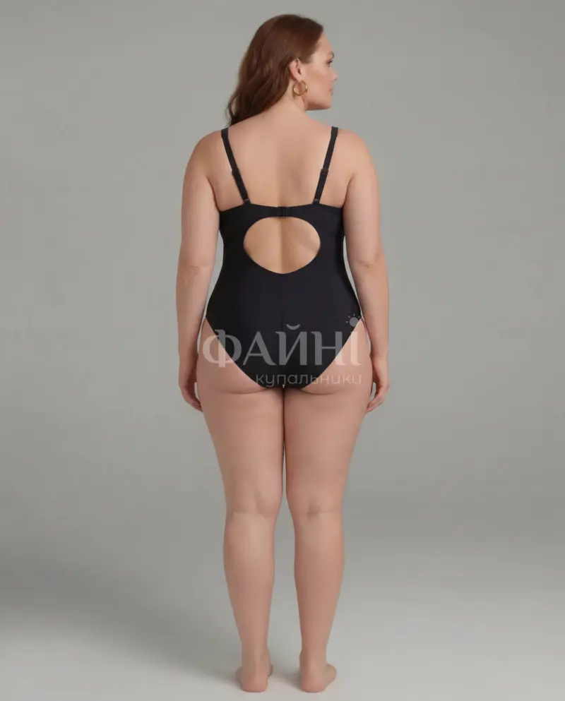 Чорний суцільний купальник