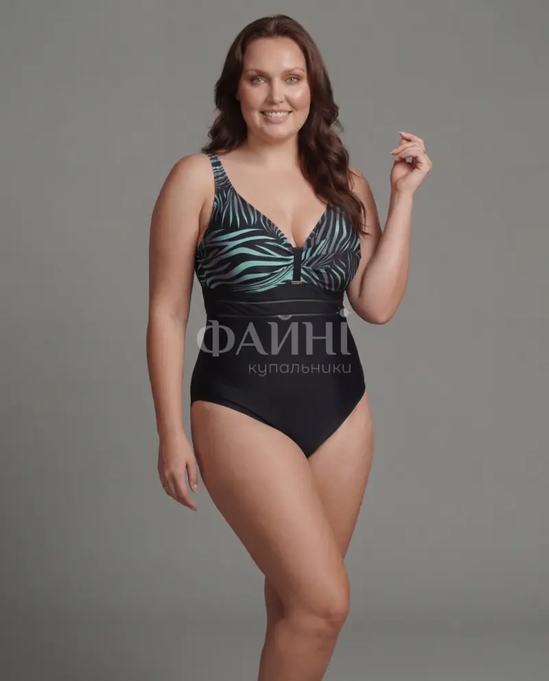 Чорний купальник з зебровим принтом