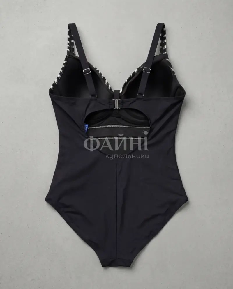Чорний купальник з бретелями