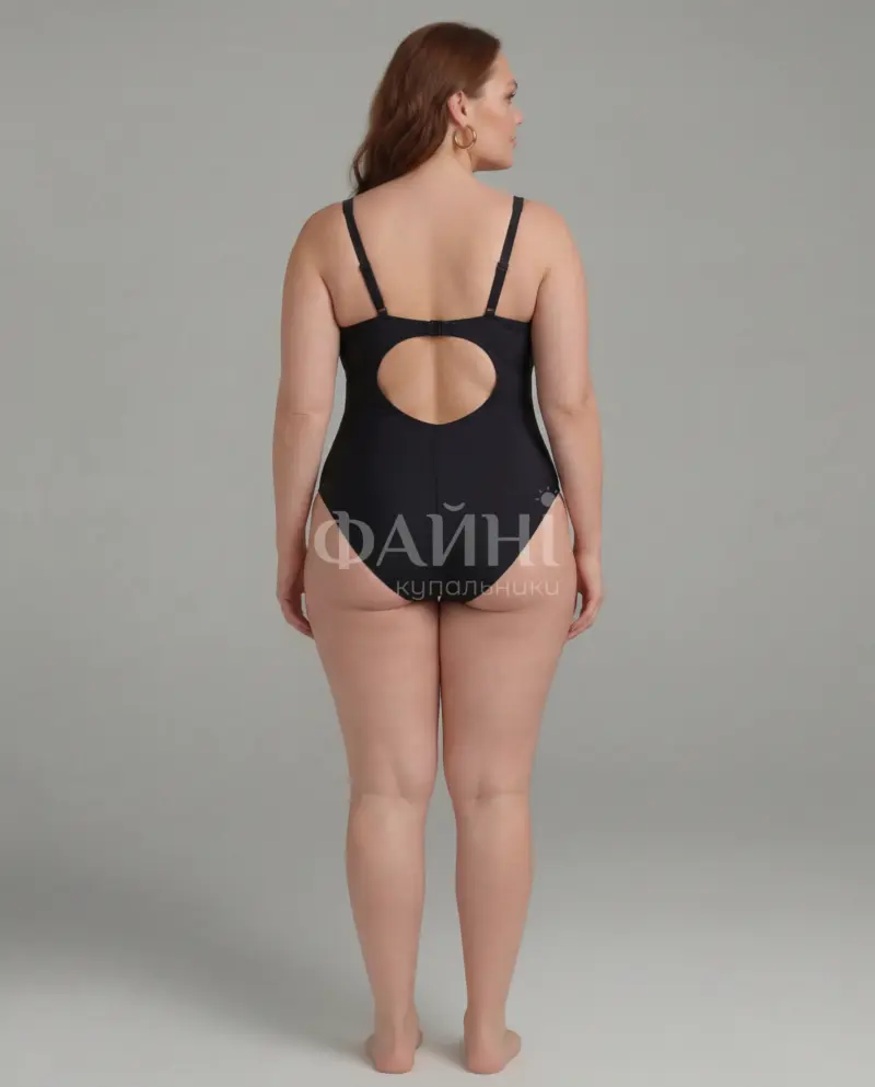 Чорний купальник з вирізом на спині