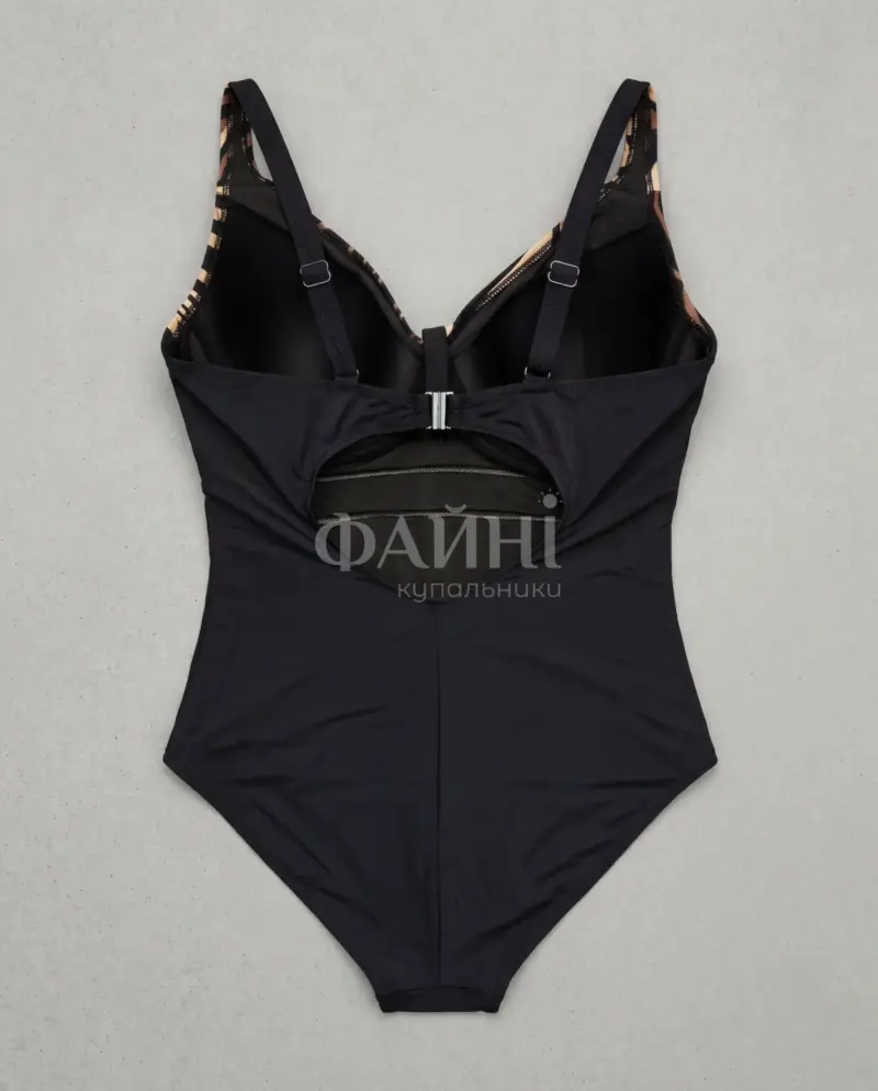 Чорний суцільний купальник