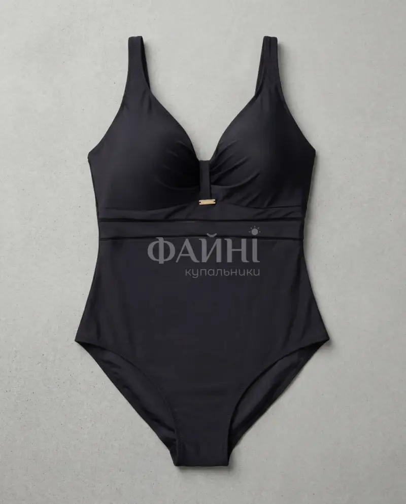 Kupalniki_com_ua 702 051 Чорний суцільний купальник з V-подібним декольте