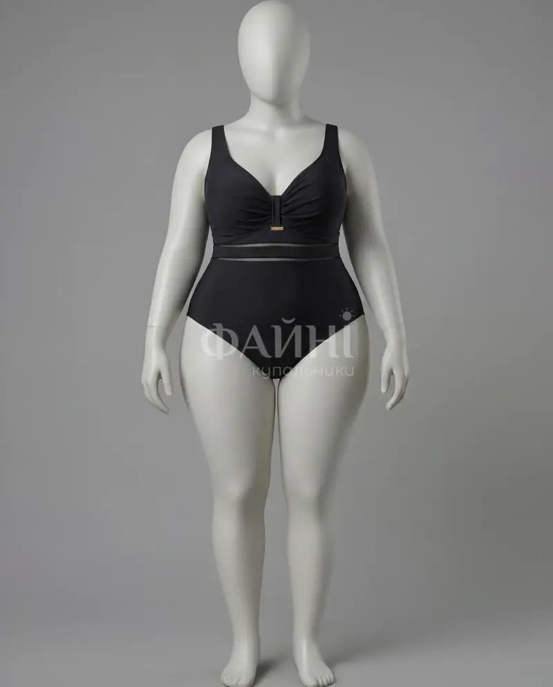 Kupalniki_com_ua 702 0515 Чорний купальник з V-подібним декольте