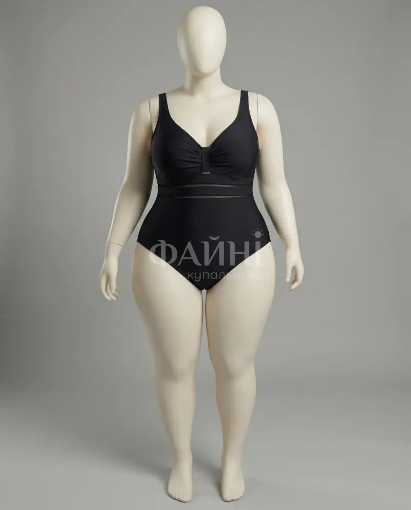 Kupalniki_com_ua 702 0516 Чорний купальник plus size з V-подібним вирізом