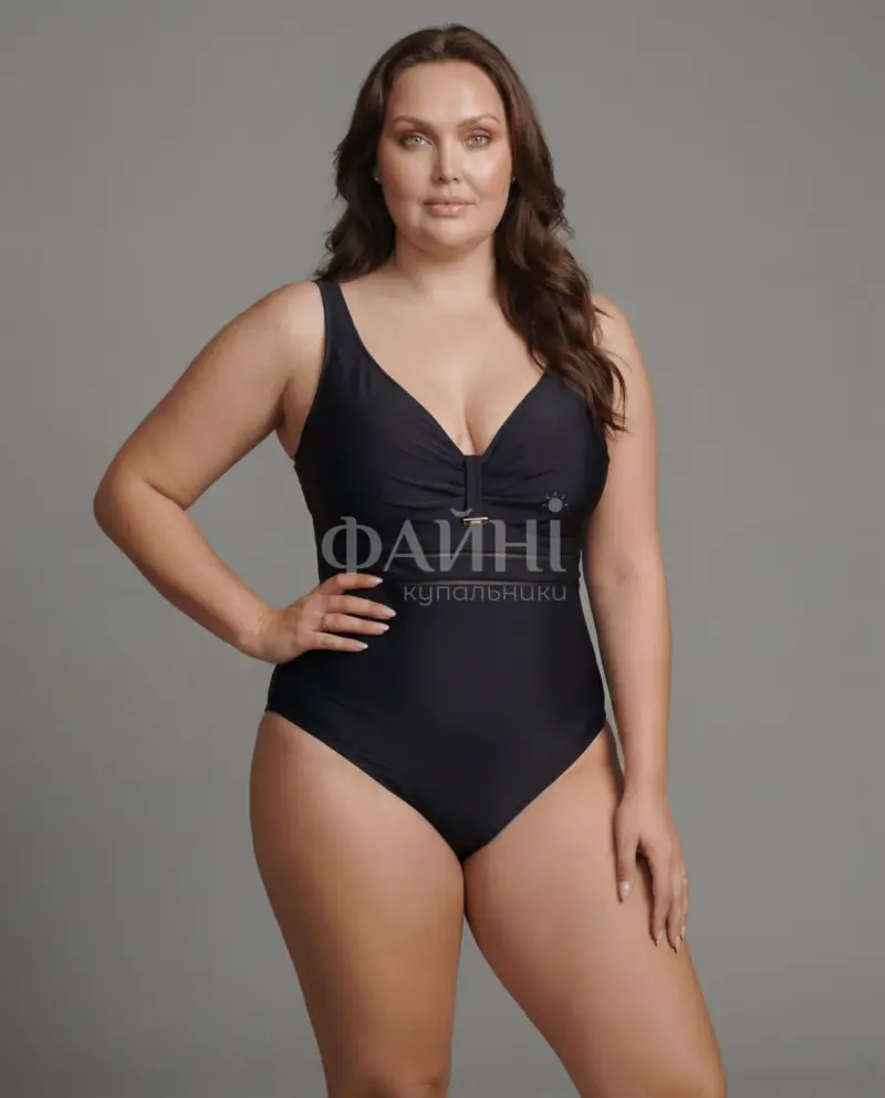Kupalniki_com_ua 702 055 Чорний купальник з V-подібним декольте