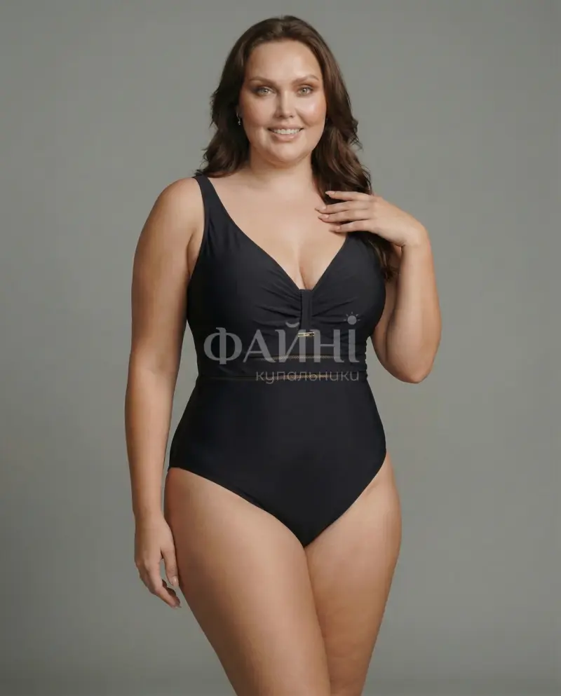 Kupalniki_com_ua 702 059 Чорний купальник з V-подібним вирізом