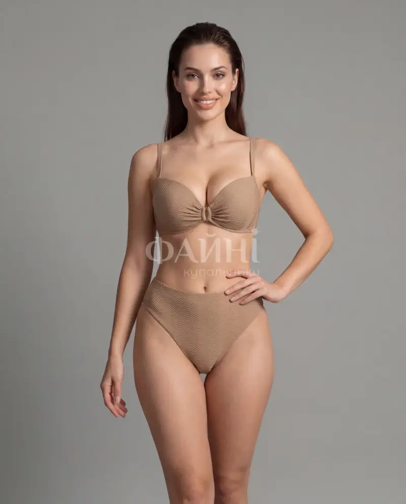 Коричневий текстурований купальник