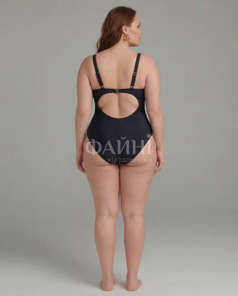 Чорний купальник з вирізом на спині