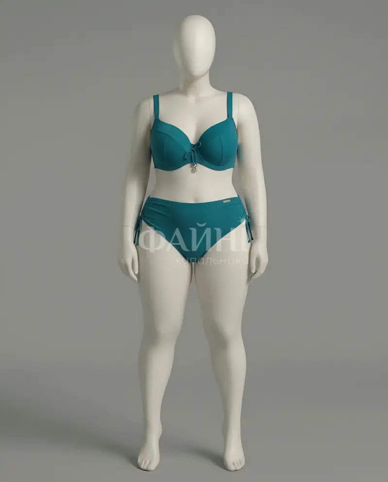 Бірюзовий купальник роздільний плюс сайз