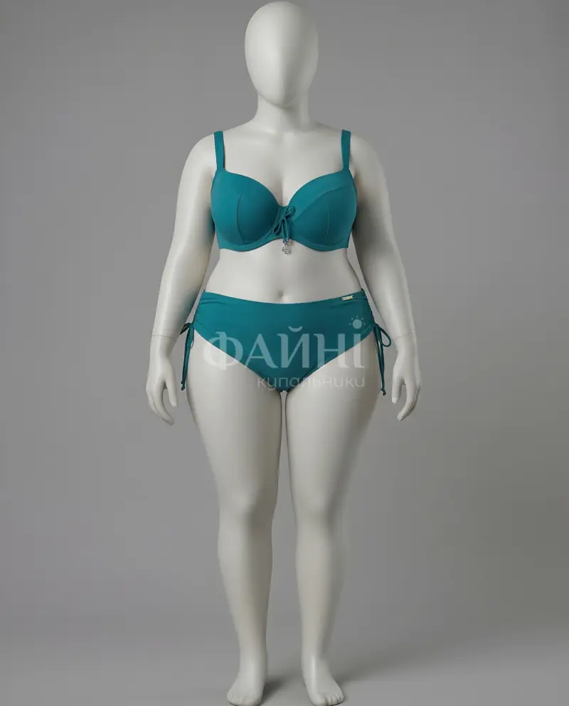 Бірюзовий купальник plus size з чашками