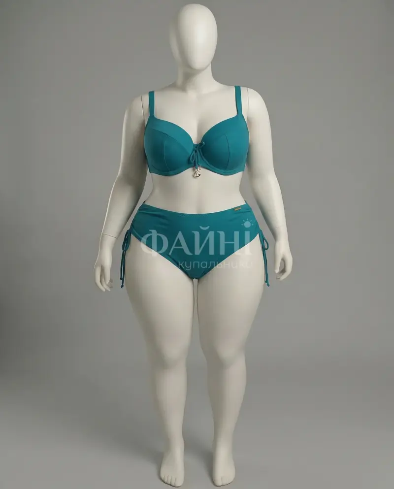 Бірюзовий купальник роздільний великого розміру